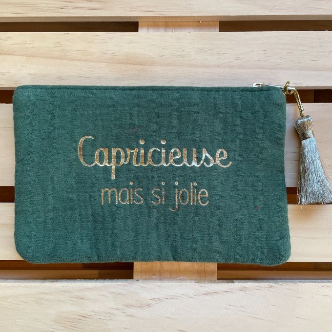 Pochette en gaze de coton "Capricieuse mais si jolie"