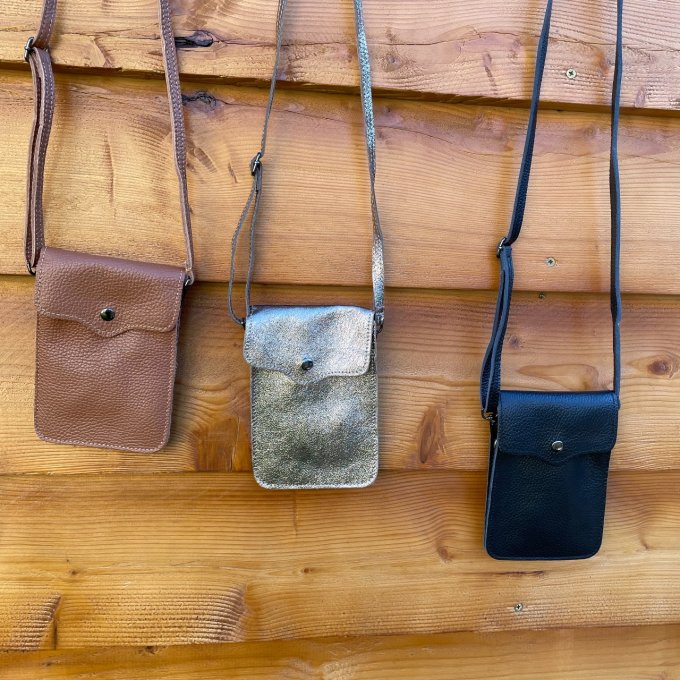 Sacoche pour téléphone en cuir