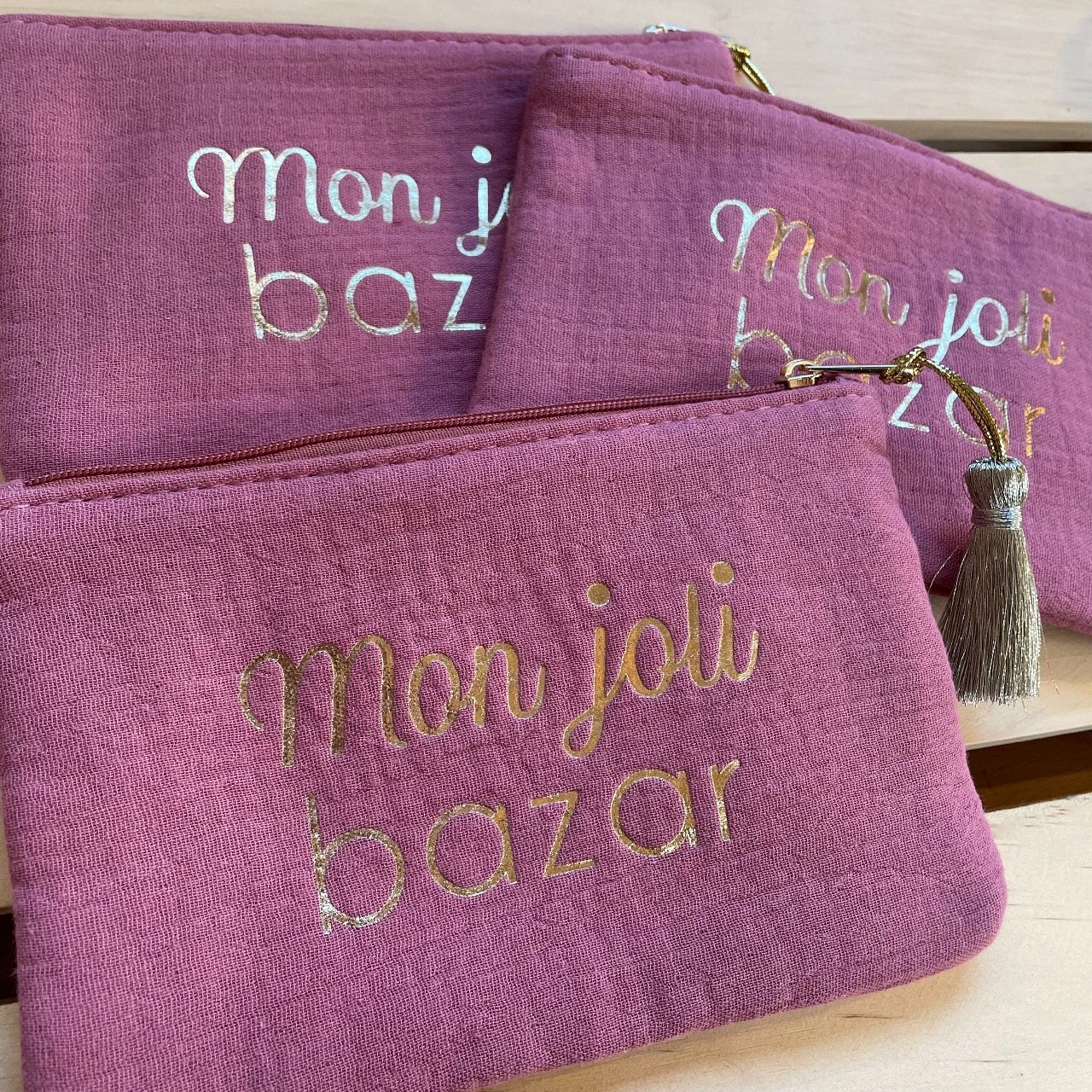 Pochette en gaze de coton "Mon Joli Bazar"