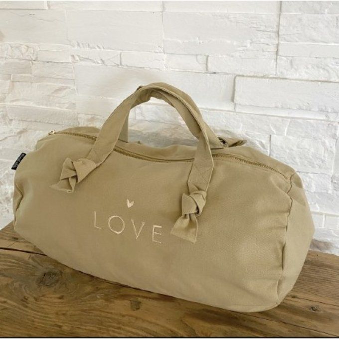 Mini sac polochon - Biscuit - Love