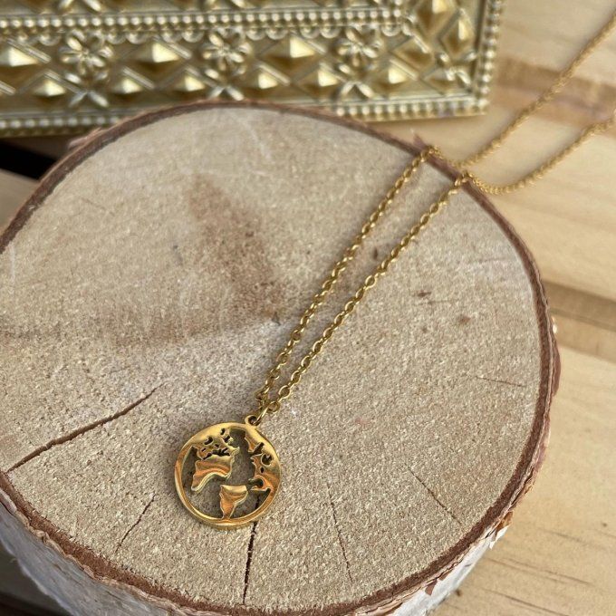 Collier doré WORLD