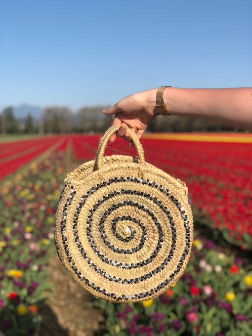 Panier rond MALO sequins noirs