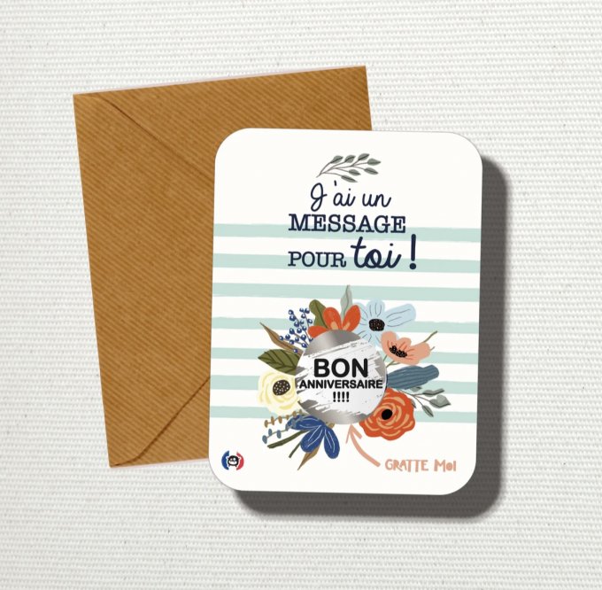 Carte à gratter Gratte moi : "Bon anniversaire"