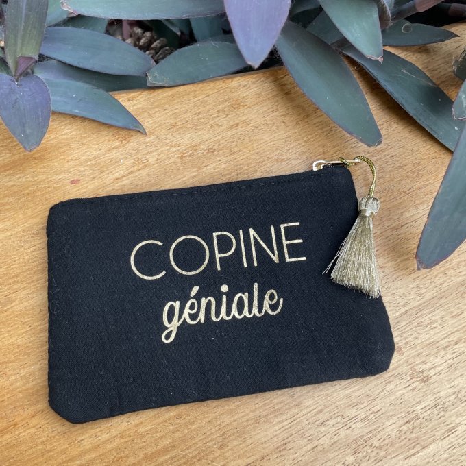 Pochette en gaze de coton "Copine géniale"