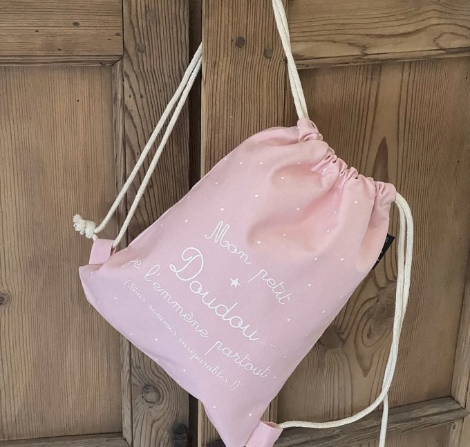 Sac à dos rose "Mon petit doudou" 