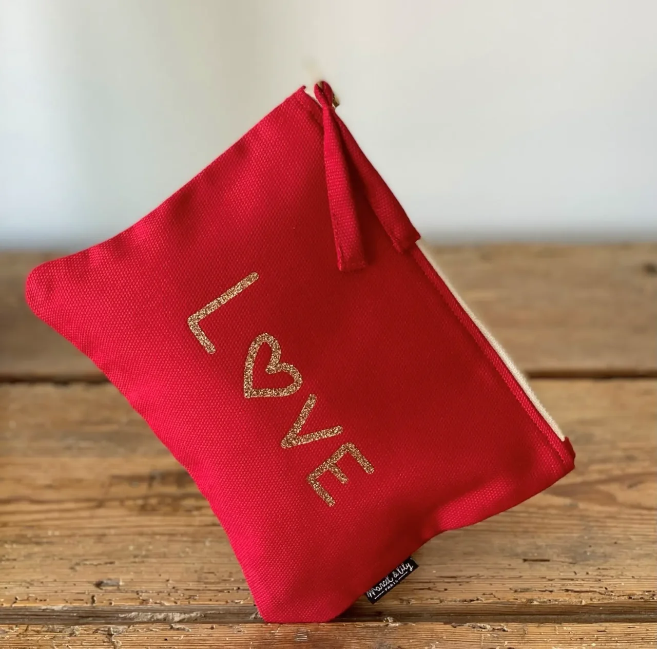 Trousse "Love" rouge coquelicot