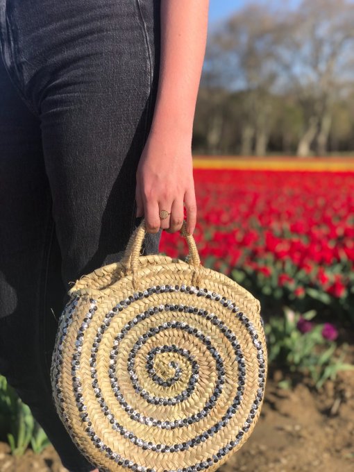 Panier rond MALO sequins noirs