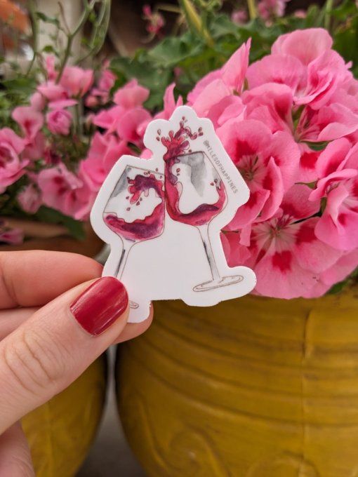 Sticker verre de vin