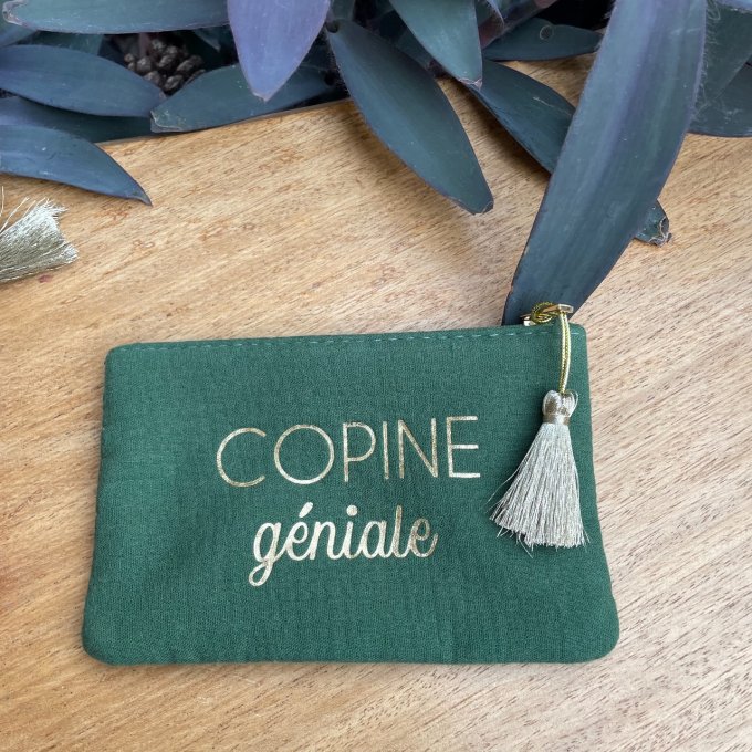 Pochette en gaze de coton "Copine géniale"