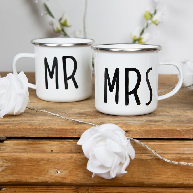 Mug émail "Mr & Mrs"