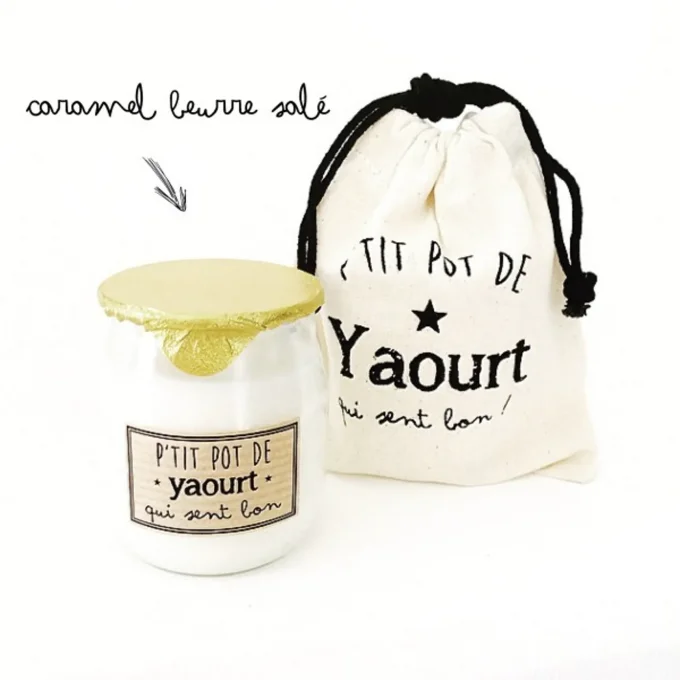 Bougie P’tit pot de yaourt Caramel beurre salé