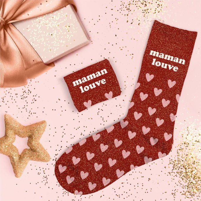 Chaussettes paillettes  Maman Louve 