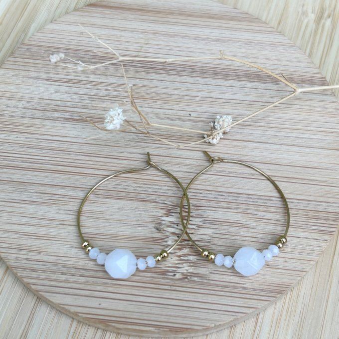 Boucles ROMANE blanches 