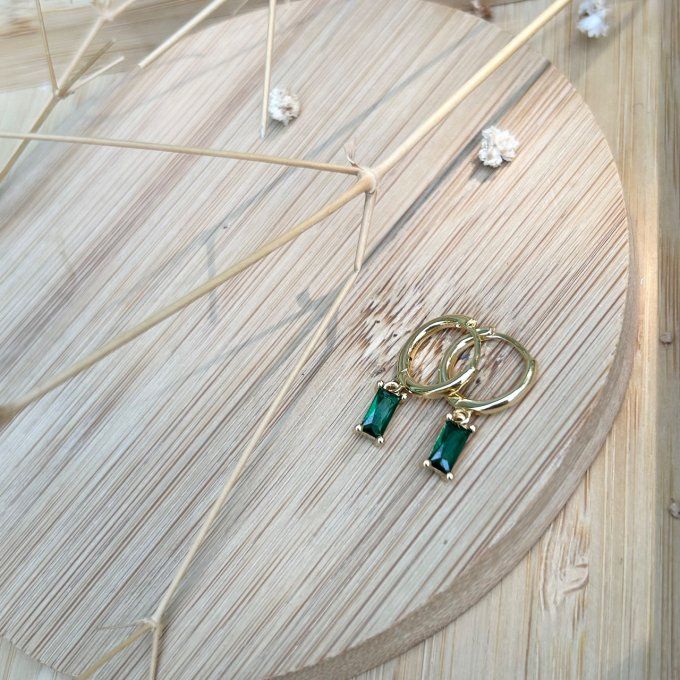 Boucles d’oreilles MANON vertes