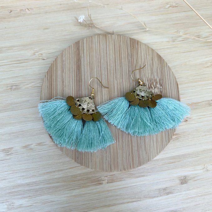 Boucles d'oreilles TZIGANE vert d'eau