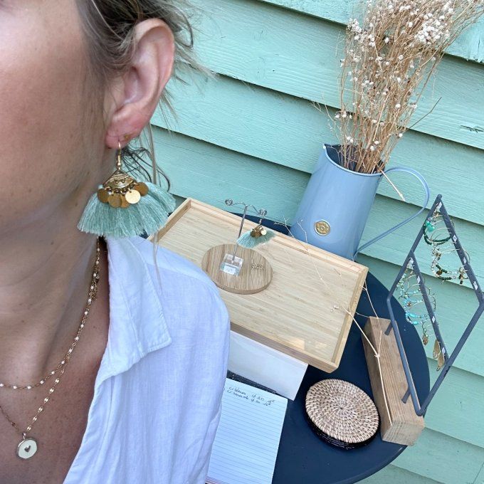 Boucles d'oreilles TZIGANE vert d'eau