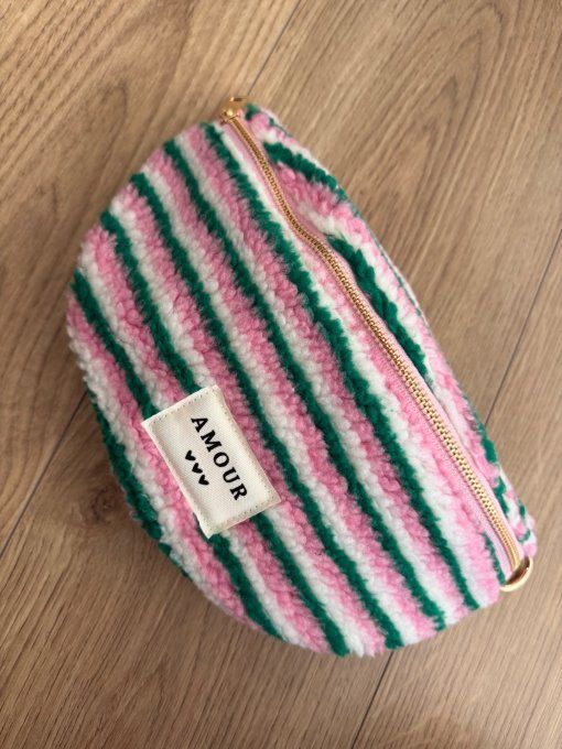 Sac banane effet moumoute rose