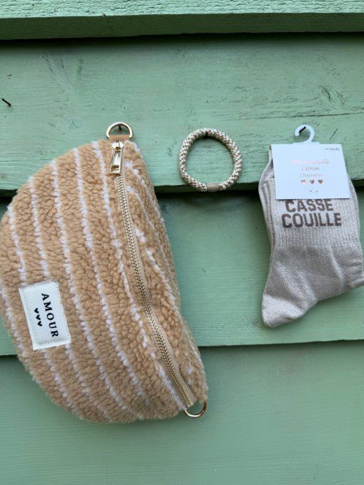 Sac banane effet moumoute camel 