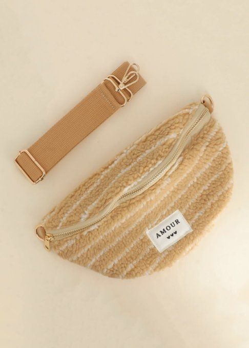 Sac banane effet moumoute camel 