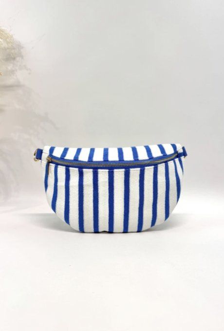 Sac banane rayures bleu 