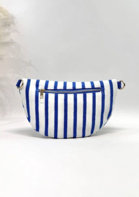 Sac banane rayures bleu 