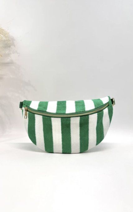 Sac banane rayures vert