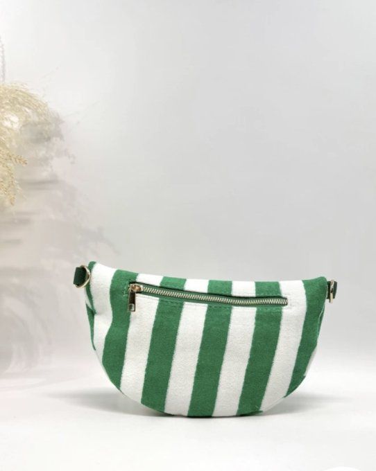 Sac banane rayures vert