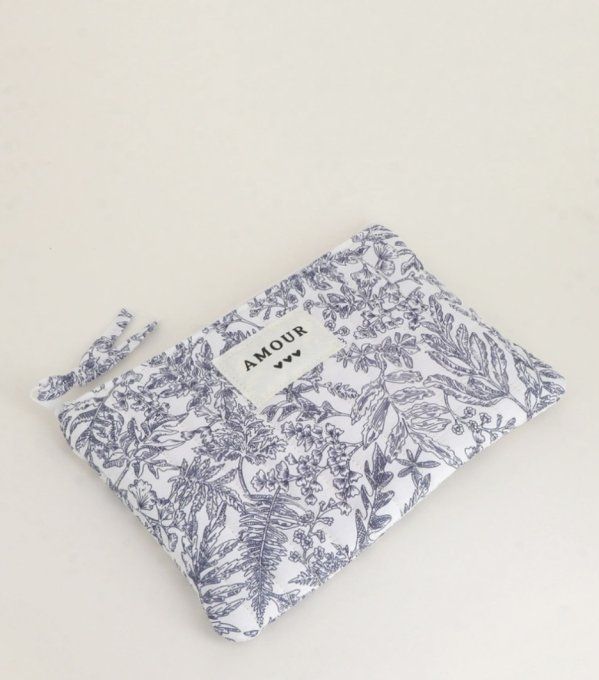 Trousse Amour fleurie bleue