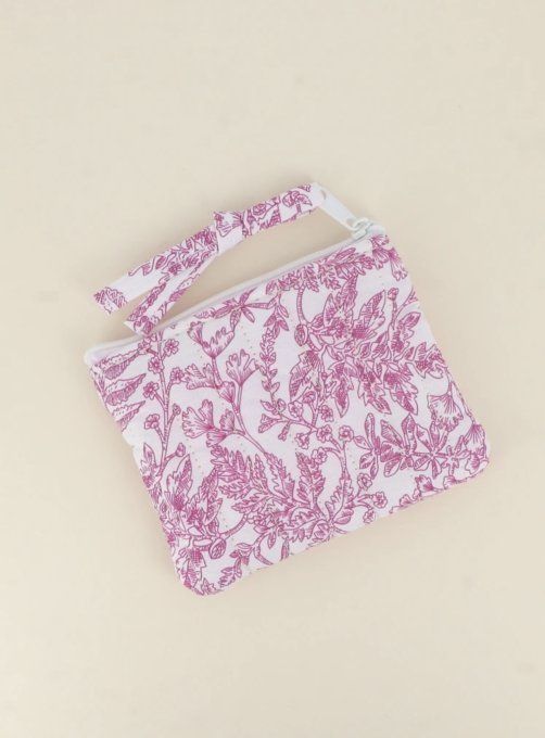 Porte monnaie Amour Fleuri rose