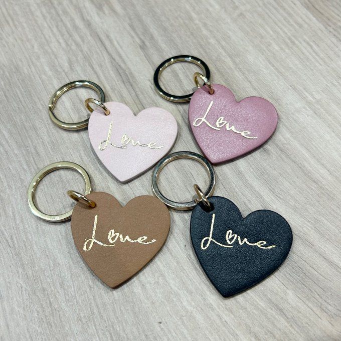 Porte-Clefs en cuir -  Maman Love Marcel et Lily