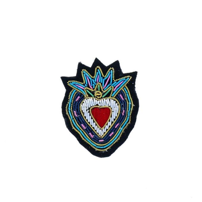 Broche coeur flamboyant 