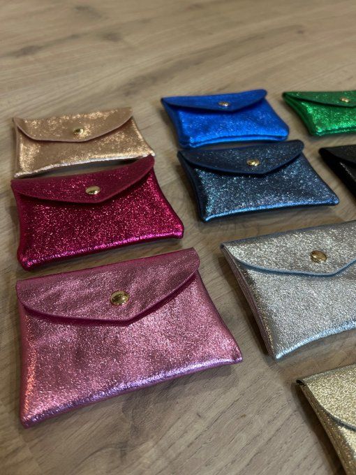 Porte cartes Glitter cuir 