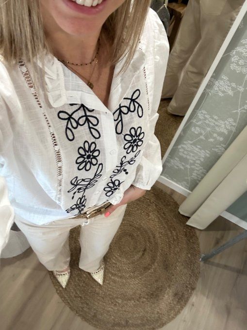 Chemise brodée SKYROS 