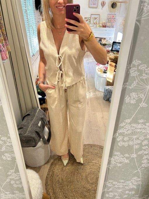 Pantalon JAMBI beige doré