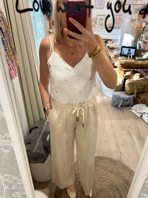 Pantalon JAMBI beige doré