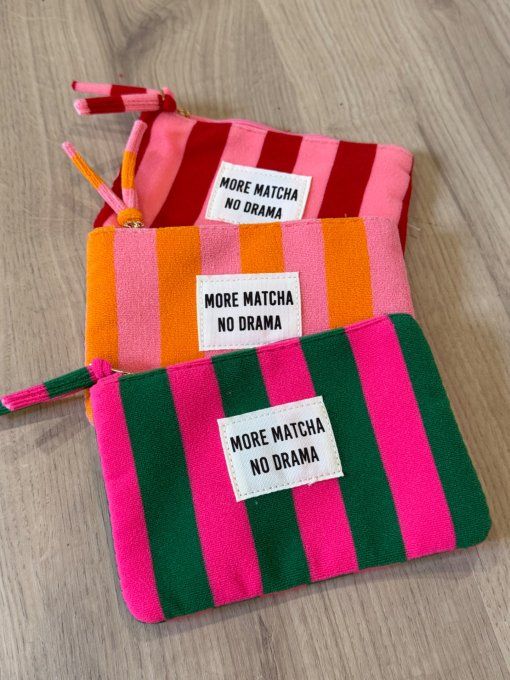 Pochette rayée Matcha