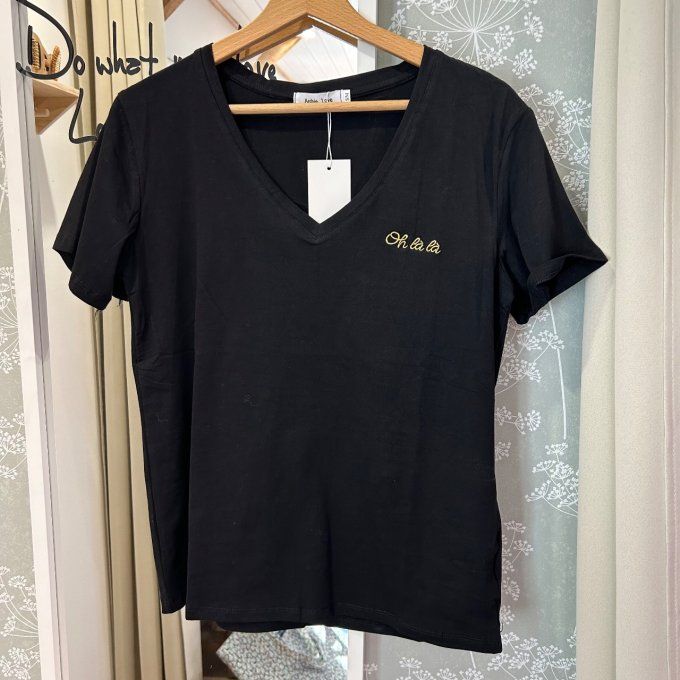 T-shirt Noir Oh lala