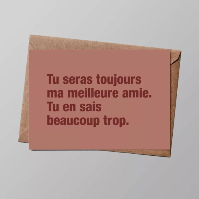 Carte "Best friend" : Meilleure amie pour la vie (avec enveloppe)