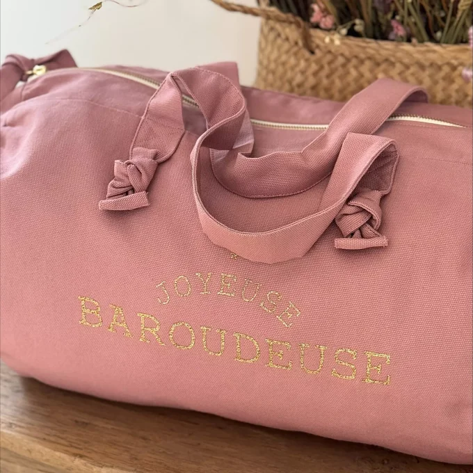 Sac polochon- Rose - Joyeuse baroudeuse