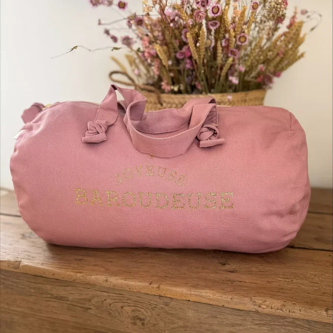Sac polochon- Rose - Joyeuse baroudeuse