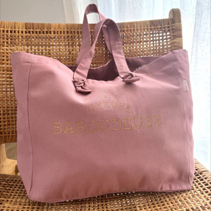 Cabas rose « Joyeuse Baroudeuse » 