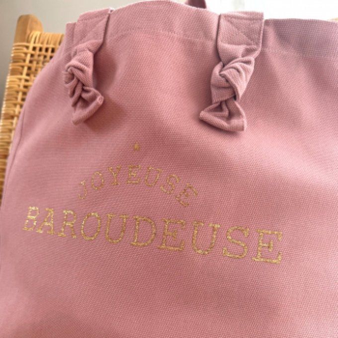 Cabas rose « Joyeuse Baroudeuse » 
