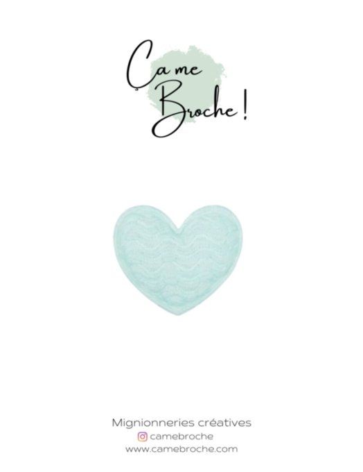 Broche coeur acidulé vert d’eau 