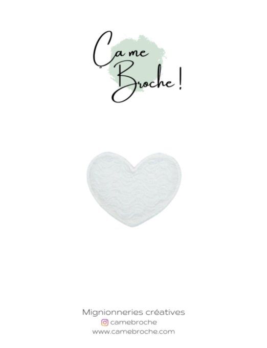 Broche coeur acidulé blanc