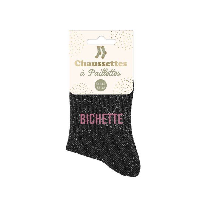 Chaussettes paillette Bichette noires