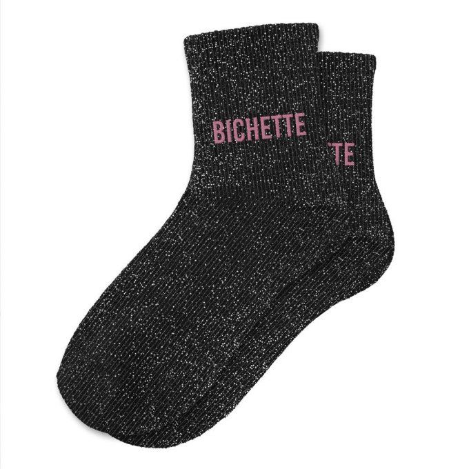 Chaussettes paillette Bichette noires