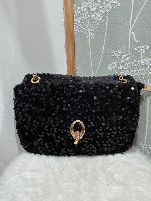 Sac noir sequins