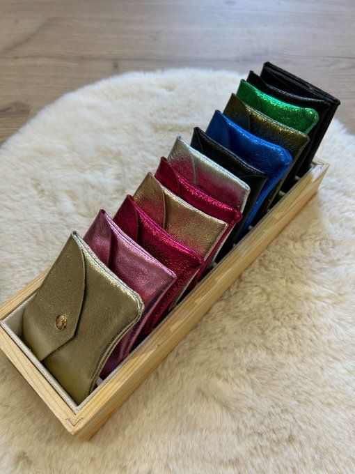 Porte cartes Glitter cuir 