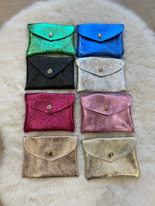 Porte cartes Glitter cuir 