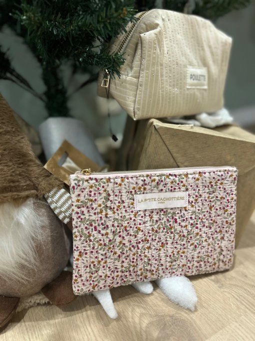 Pochette A5 coton matelassé Petites baies sauvages 